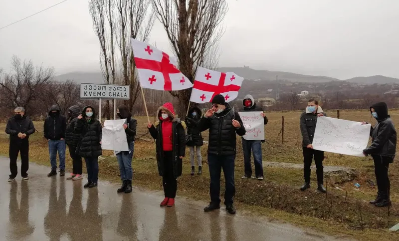 კასპში ზაზა გახელაძის მხარდამჭერი აქცია მიმდინარეობს