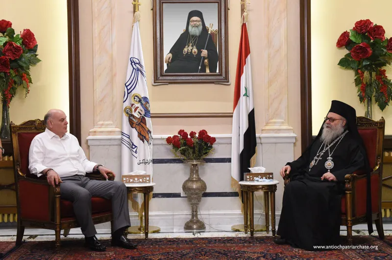 De facto president of occupied Abkhazia meets with Patriarch of Antioch in Damascus