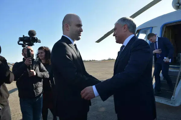 Chairman of the Russian State Duma arrives in occupied Abkhazia