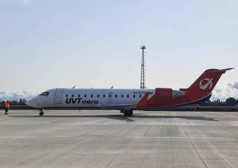 Test flight arrives from Moscow at occupied Sokhumi airport